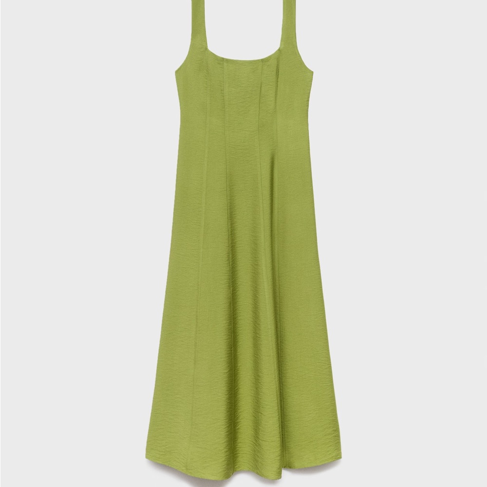 Mango Lime Green Midi Dress